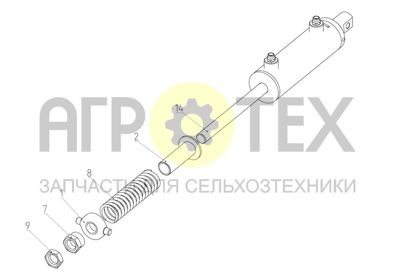 Гидроцилиндр (142.28.01.220-01) (№1 на схеме)